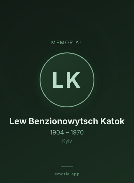 Memorial portrait of Lew Benzionowytsch Katok