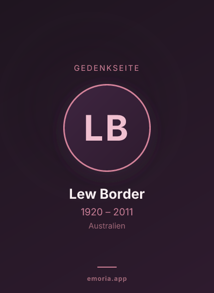 Gedenkportrait von Lew Border