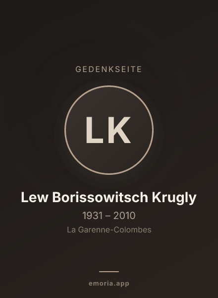 Gedenkportrait von Lew Borissowitsch Krugly