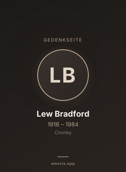 Gedenkportrait von Lew Bradford