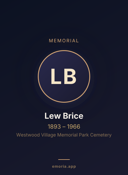 Memorial portrait of Lew Brice
