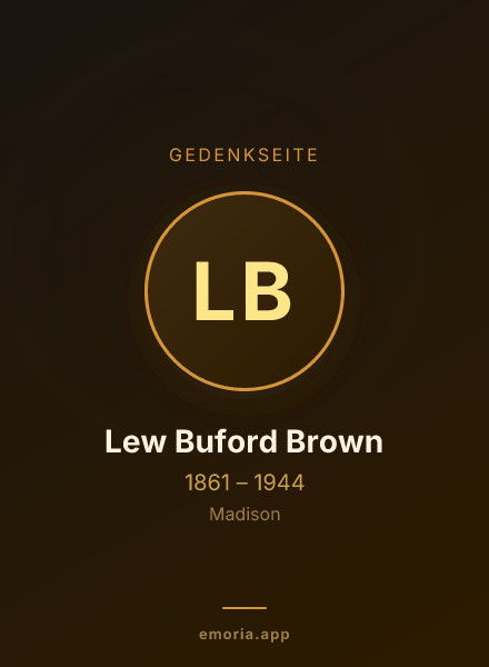 Gedenkportrait von Lew Buford Brown