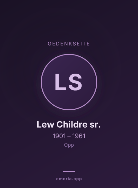 Gedenkportrait von Lew Childre sr.