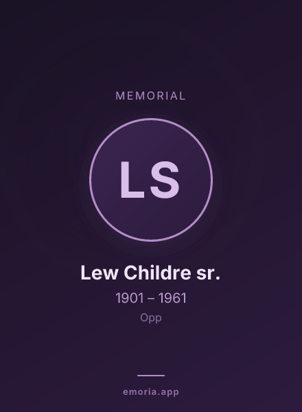 Memorial portrait of Lew Childre sr.