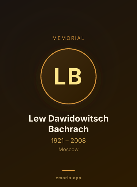 Memorial portrait of Lew Dawidowitsch Bachrach