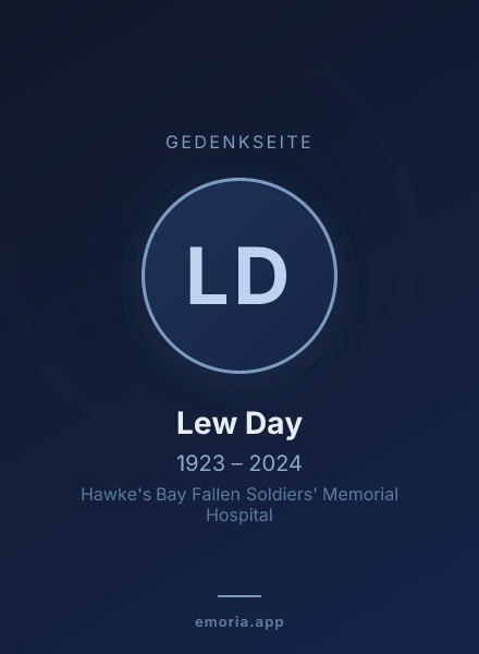 Gedenkportrait von Lew Day