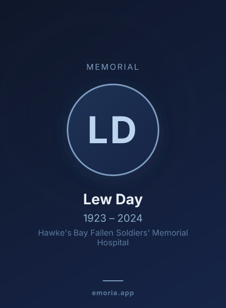 Memorial portrait of Lew Day