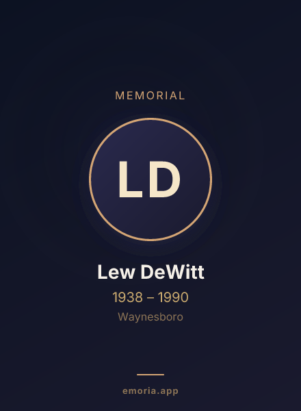 Memorial portrait of Lew DeWitt