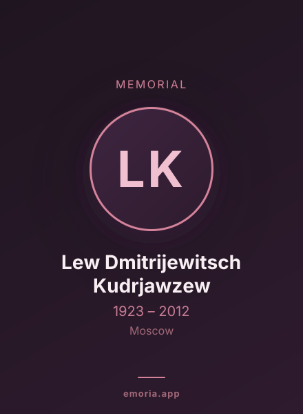 Memorial portrait of Lew Dmitrijewitsch Kudrjawzew