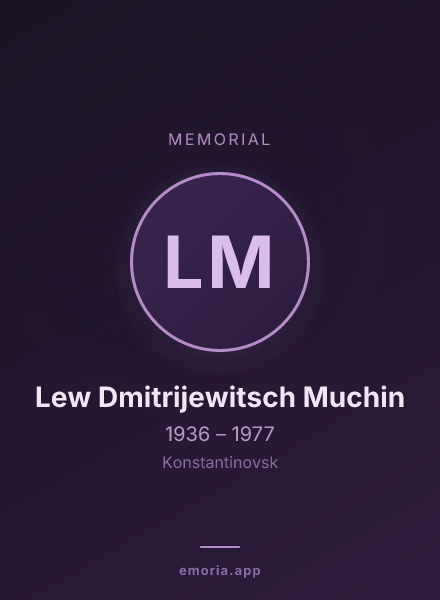 Memorial portrait of Lew Dmitrijewitsch Muchin