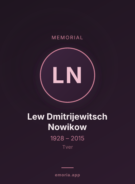 Memorial portrait of Lew Dmitrijewitsch Nowikow