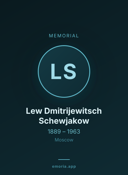 Memorial portrait of Lew Dmitrijewitsch Schewjakow