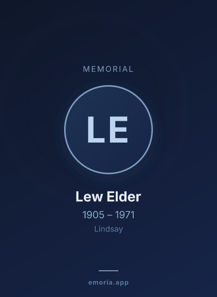 Memorial portrait of Lew Elder