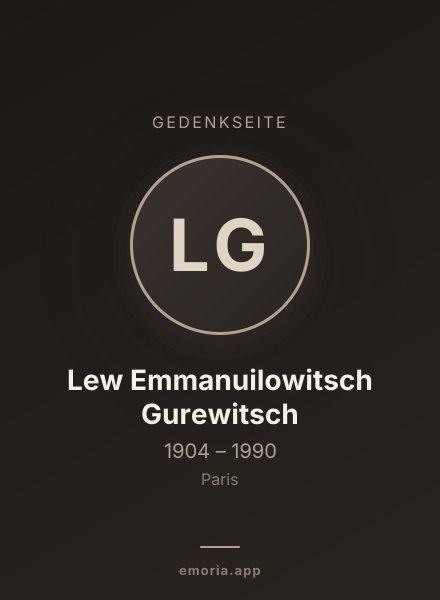 Gedenkportrait von Lew Emmanuilowitsch Gurewitsch