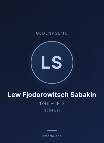 Gedenkportrait von Lew Fjodorowitsch Sabakin