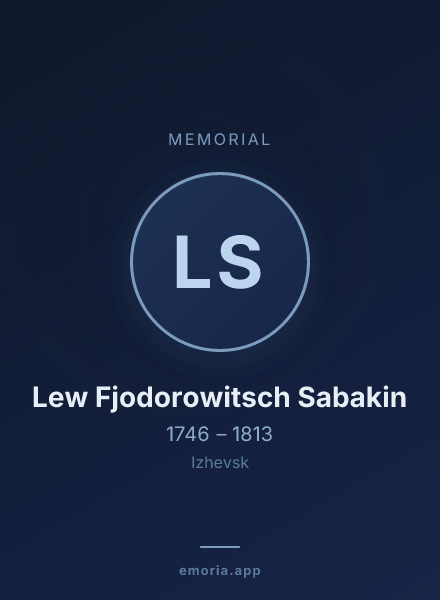 Memorial portrait of Lew Fjodorowitsch Sabakin