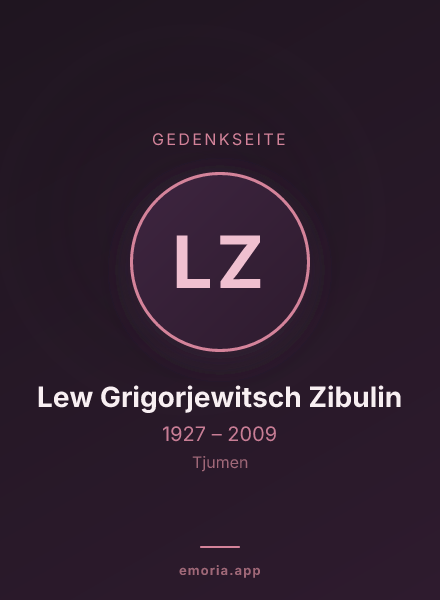 Gedenkportrait von Lew Grigorjewitsch Zibulin
