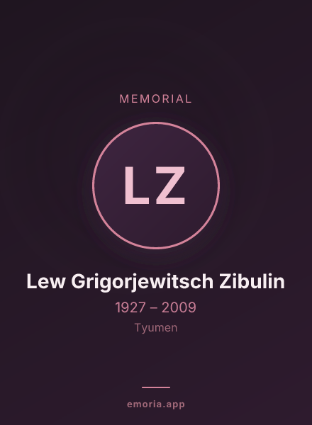 Memorial portrait of Lew Grigorjewitsch Zibulin