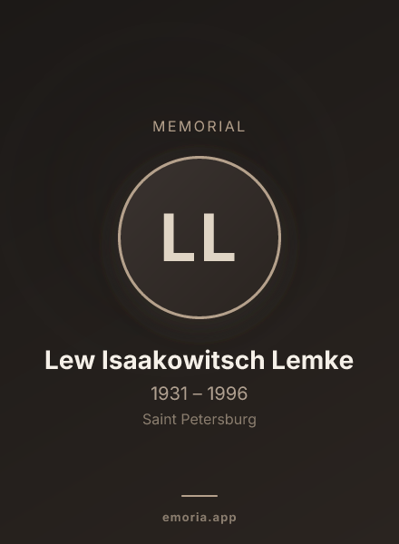 Memorial portrait of Lew Isaakowitsch Lemke
