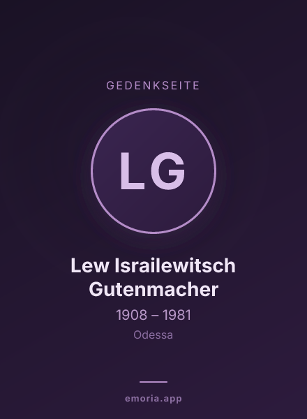 Gedenkportrait von Lew Israilewitsch Gutenmacher
