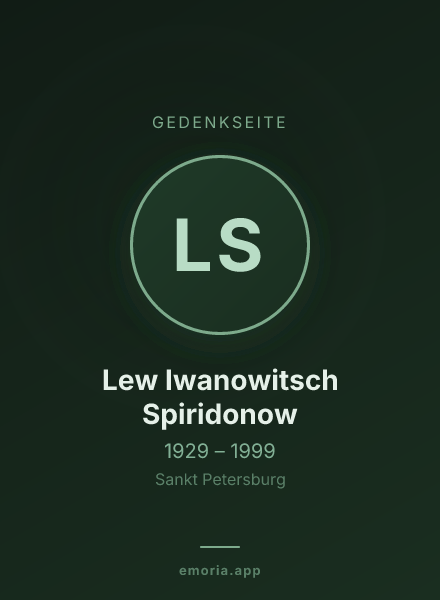Gedenkportrait von Lew Iwanowitsch Spiridonow