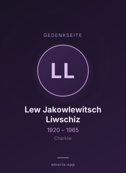 Gedenkportrait von Lew Jakowlewitsch Liwschiz