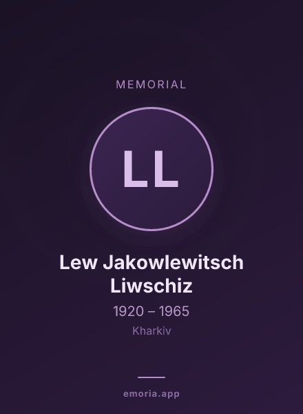 Memorial portrait of Lew Jakowlewitsch Liwschiz