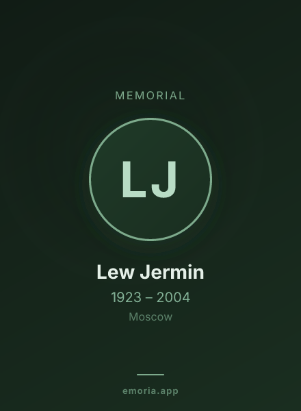 Memorial portrait of Lew Jermin