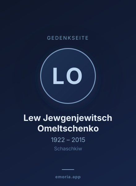 Gedenkportrait von Lew Jewgenjewitsch Omeltschenko