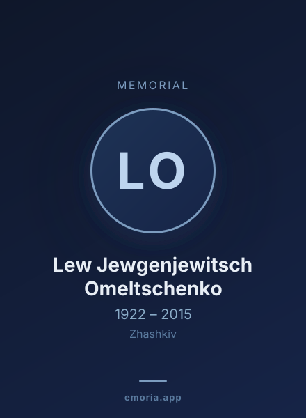 Memorial portrait of Lew Jewgenjewitsch Omeltschenko