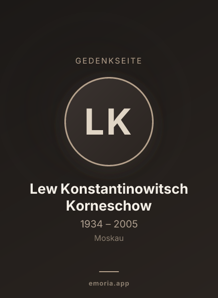 Gedenkportrait von Lew Konstantinowitsch Korneschow
