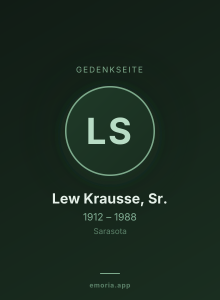 Gedenkportrait von Lew Krausse, Sr.
