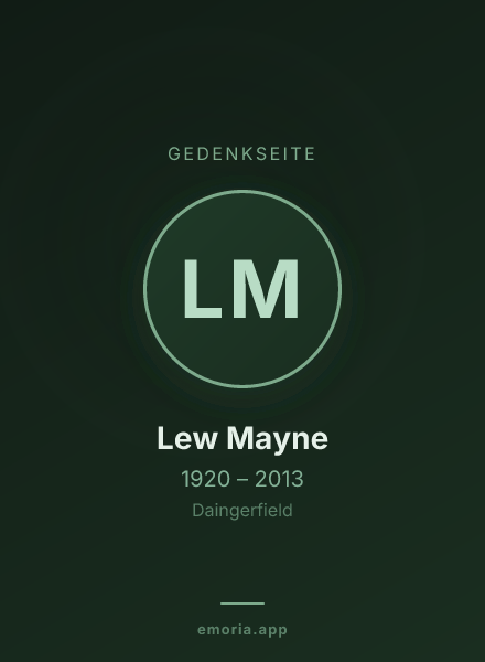 Gedenkportrait von Lew Mayne