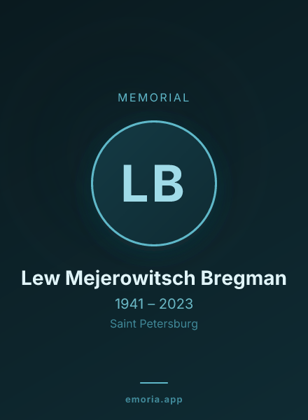 Memorial portrait of Lew Mejerowitsch Bregman