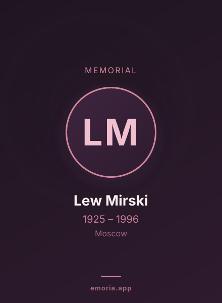 Memorial portrait of Lew Mirski