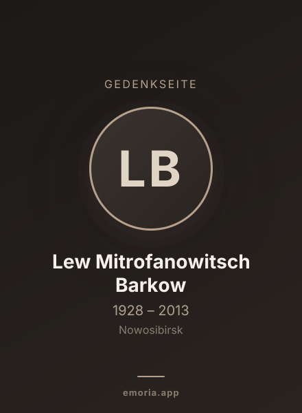 Gedenkportrait von Lew Mitrofanowitsch Barkow