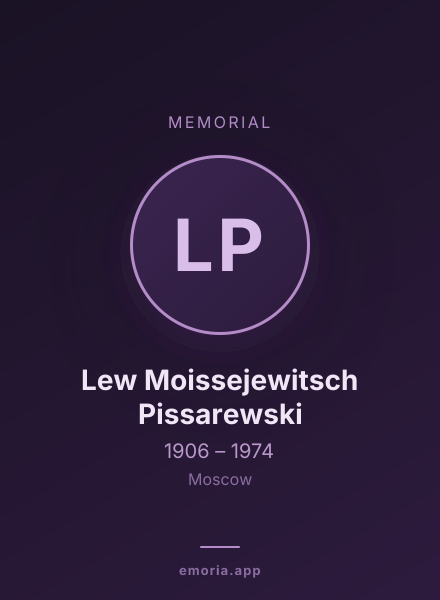 Memorial portrait of Lew Moissejewitsch Pissarewski