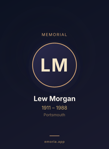Memorial portrait of Lew Morgan
