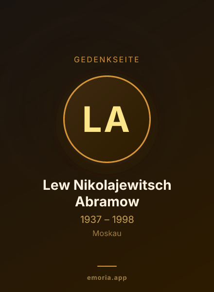 Gedenkportrait von Lew Nikolajewitsch Abramow