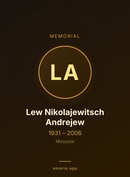 Memorial portrait of Lew Nikolajewitsch Andrejew