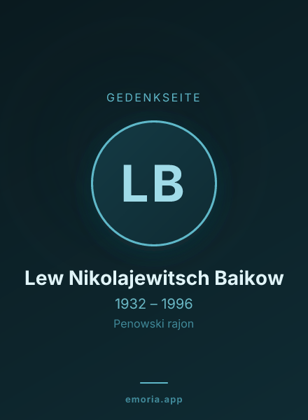 Gedenkportrait von Lew Nikolajewitsch Baikow