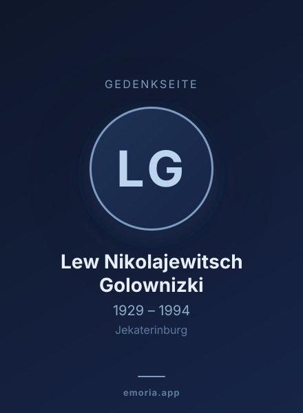 Gedenkportrait von Lew Nikolajewitsch Golownizki