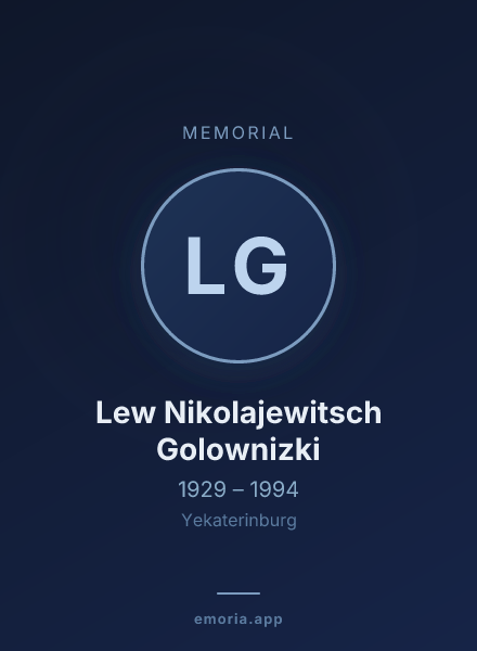 Memorial portrait of Lew Nikolajewitsch Golownizki