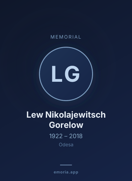 Memorial portrait of Lew Nikolajewitsch Gorelow
