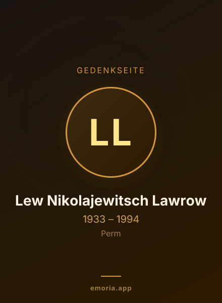 Gedenkportrait von Lew Nikolajewitsch Lawrow