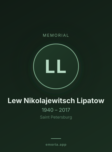 Memorial portrait of Lew Nikolajewitsch Lipatow