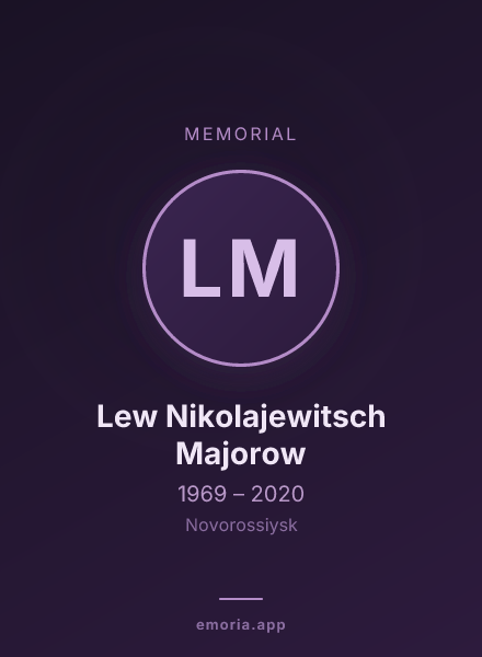 Memorial portrait of Lew Nikolajewitsch Majorow