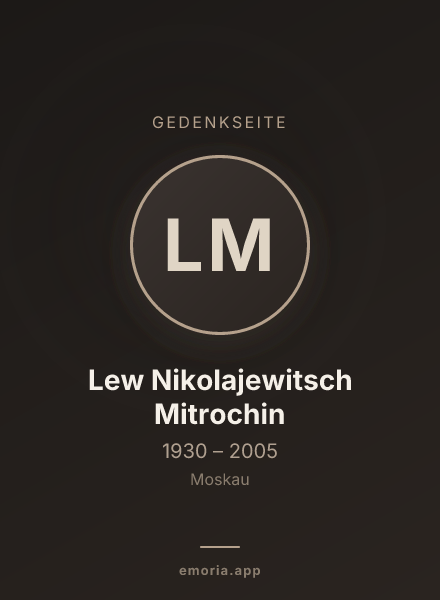 Gedenkportrait von Lew Nikolajewitsch Mitrochin