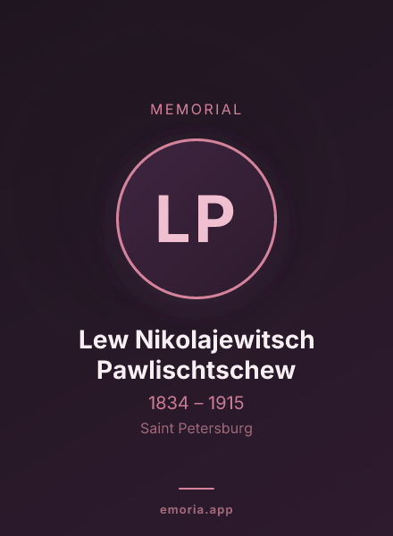 Memorial portrait of Lew Nikolajewitsch Pawlischtschew