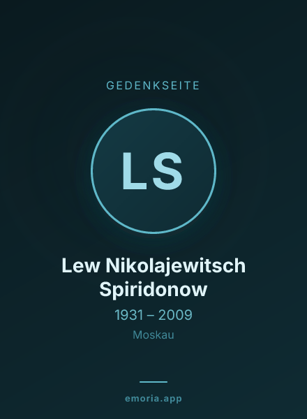 Gedenkportrait von Lew Nikolajewitsch Spiridonow